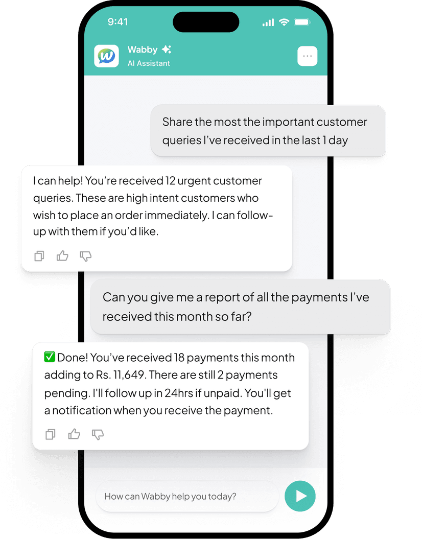 Ask Wabby mobile mockup